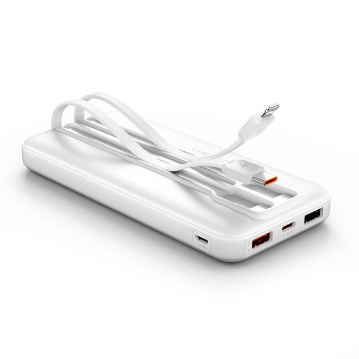 Vention Powerbank FHOW0 10000mAh 22.5W Blanca con Cables USB-C y Lightning Vention Powerbank FHOW0 10000mAh 22.5W Blanca con Cables USB-C y Lightning